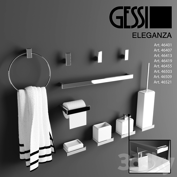浴室配件Gessi Eleganza（104881__Vray）