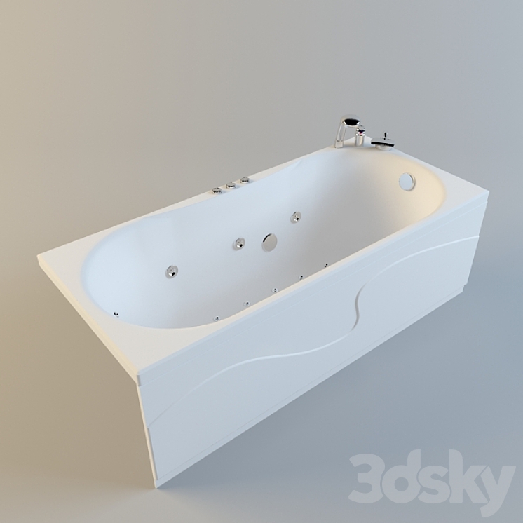 Aessel。水疗按摩浴缸“Neman”。（11902_长方形_Vray）