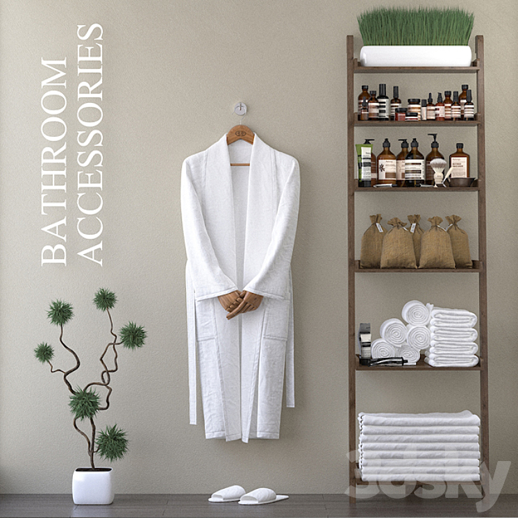 浴袍配浴袍。H-1900毫米。（1242519_长方形_Vray）