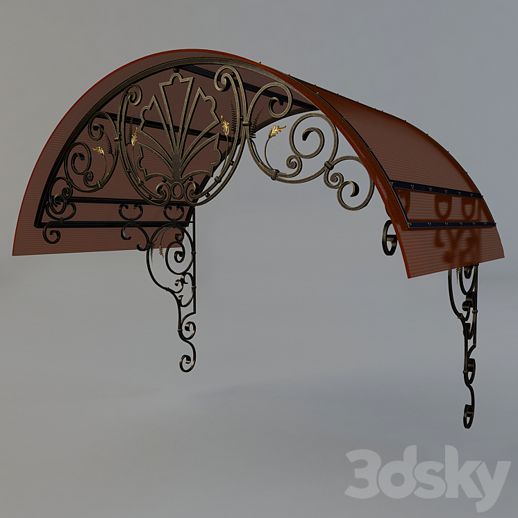 锻造半圆形遮阳板（192532_圆形_Vray）
