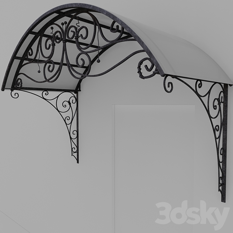 锻造遮阳板（198801_长方形_Vray）