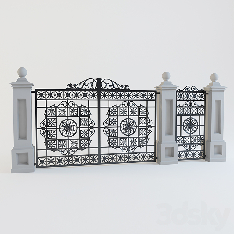 铸铁闸门（20612_长方形_Vray）