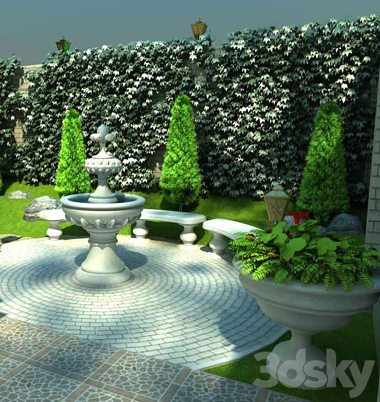 家具：户外（2121_圆形_Vray）