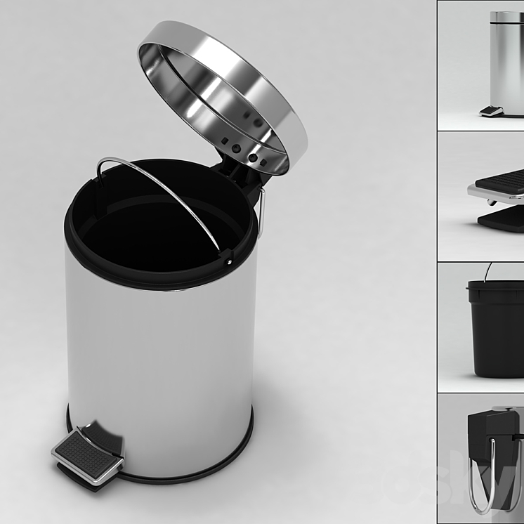 带踏板的铲斗（21423_圆形_Vray）