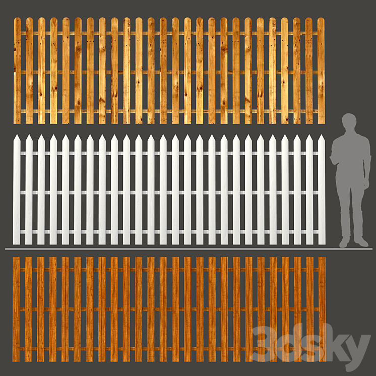 木栅栏（2192859_长方形_Vray）