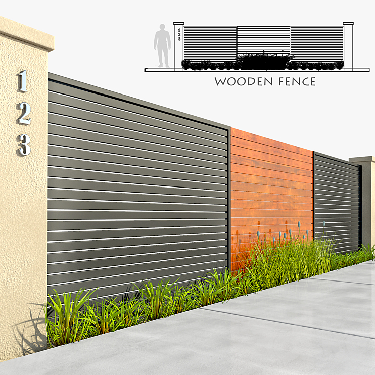 木栅栏第3部分（2336657__Vray）