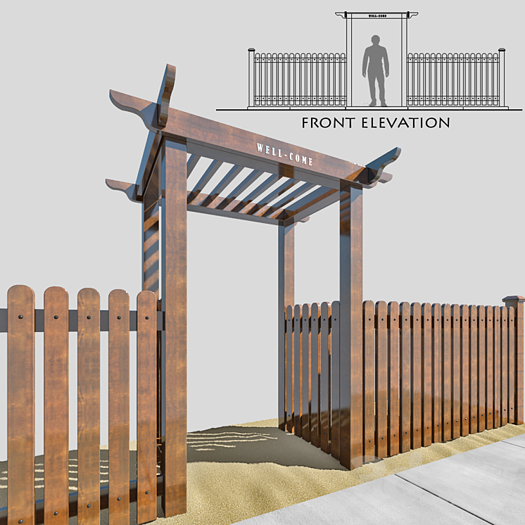 花园围栏部分2（2342452__Vray）