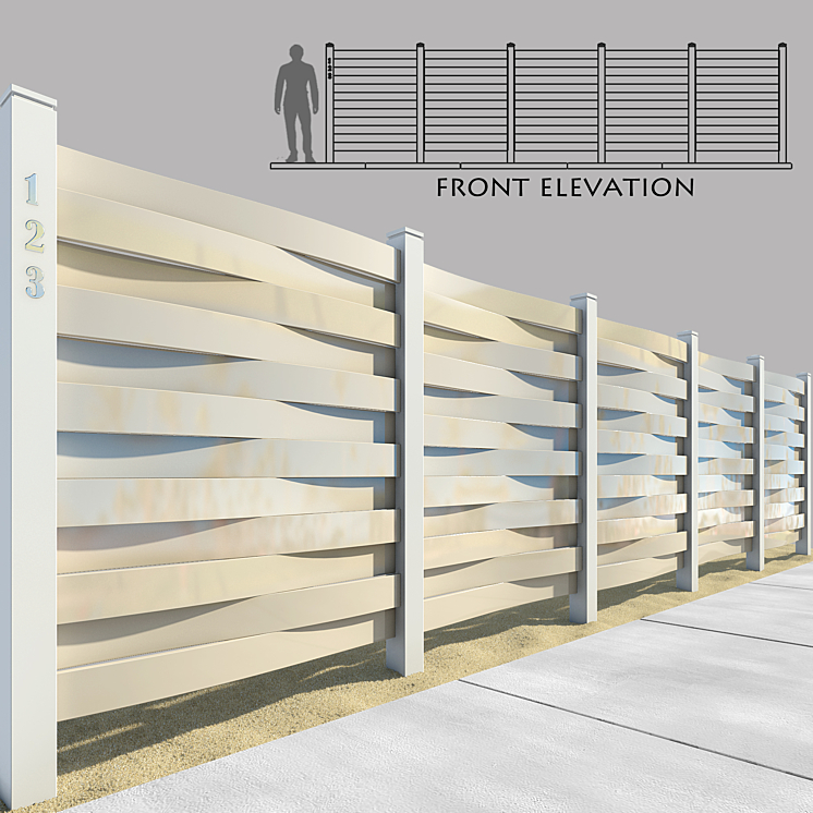 围栏部分10（2345116__Vray）