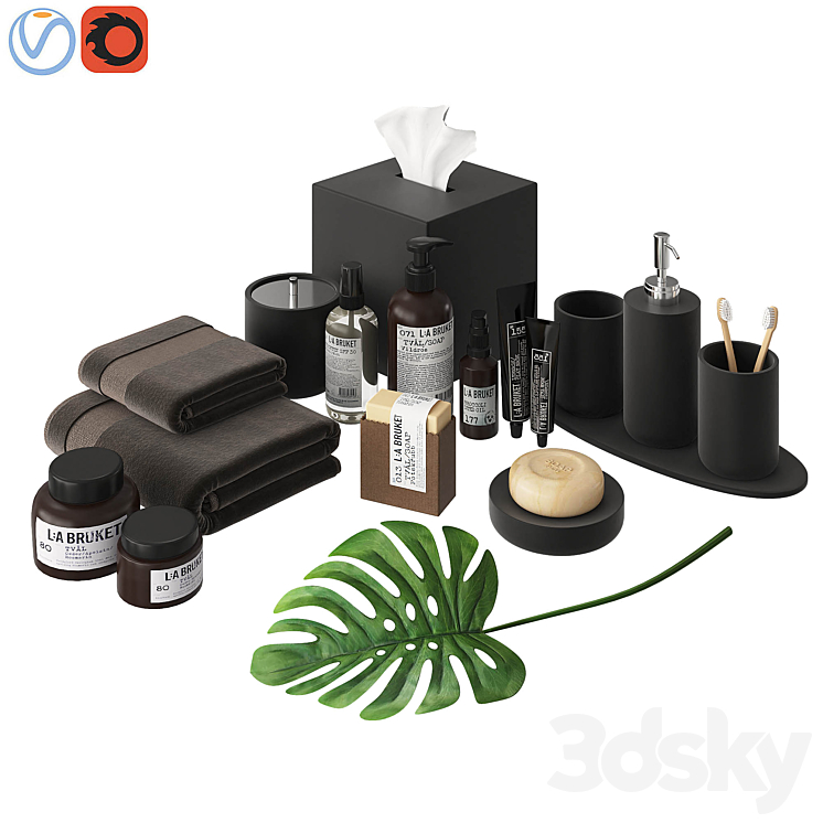 现代浴室配件黑色（2391576__Vray,Corona）