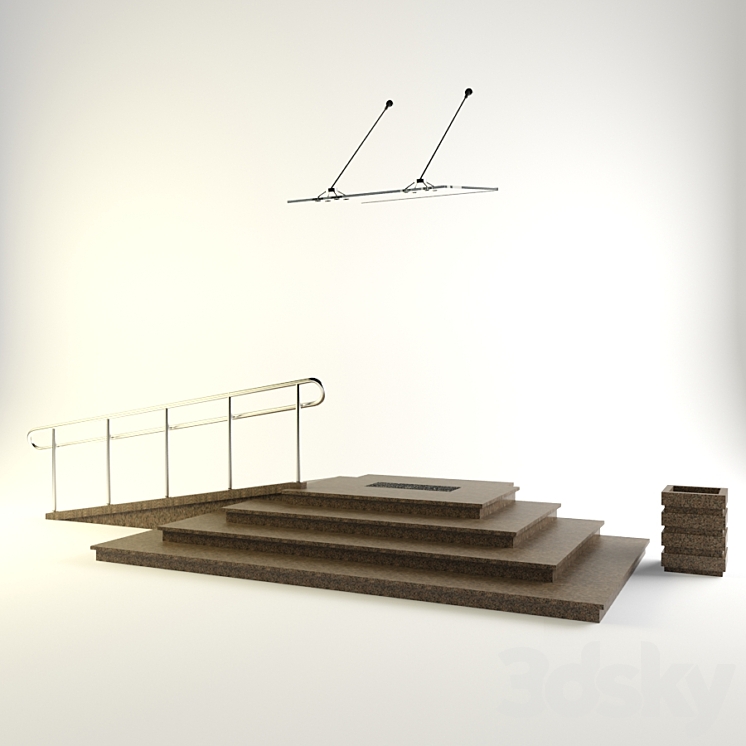 带玻璃遮阳板的门廊（24469_长方形_Vray）