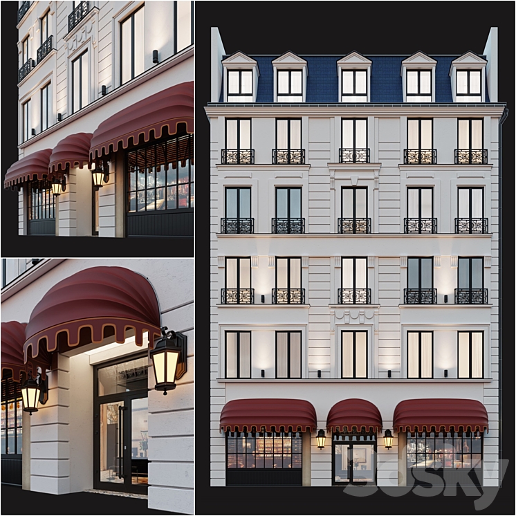 经典酒店外观（2447634_长方形_Vray,Corona）