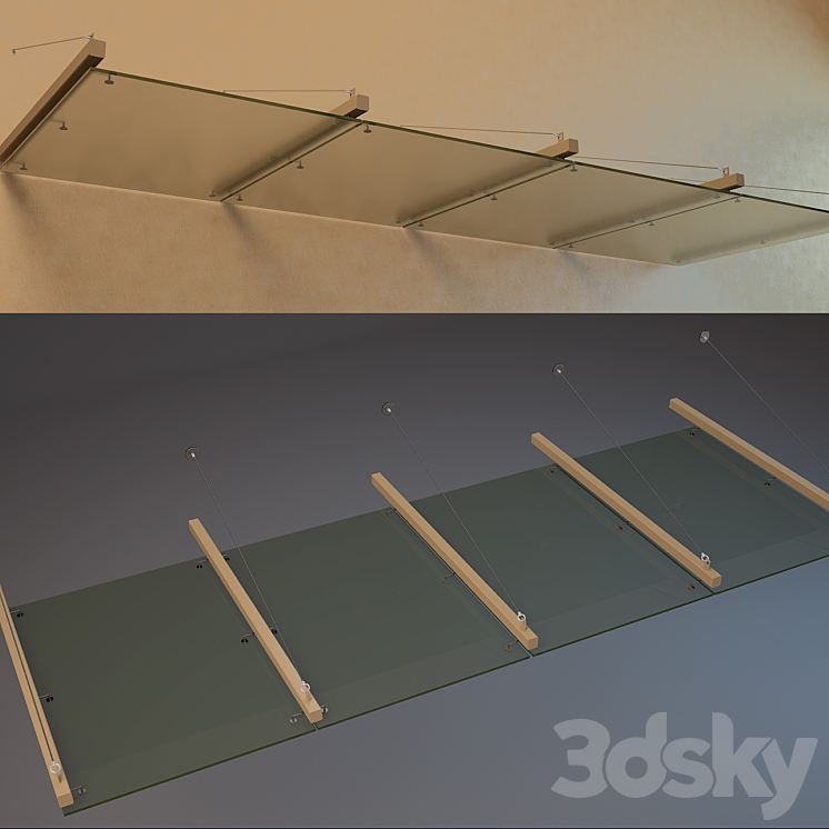 玻璃雨棚（24757_长方形_Vray）