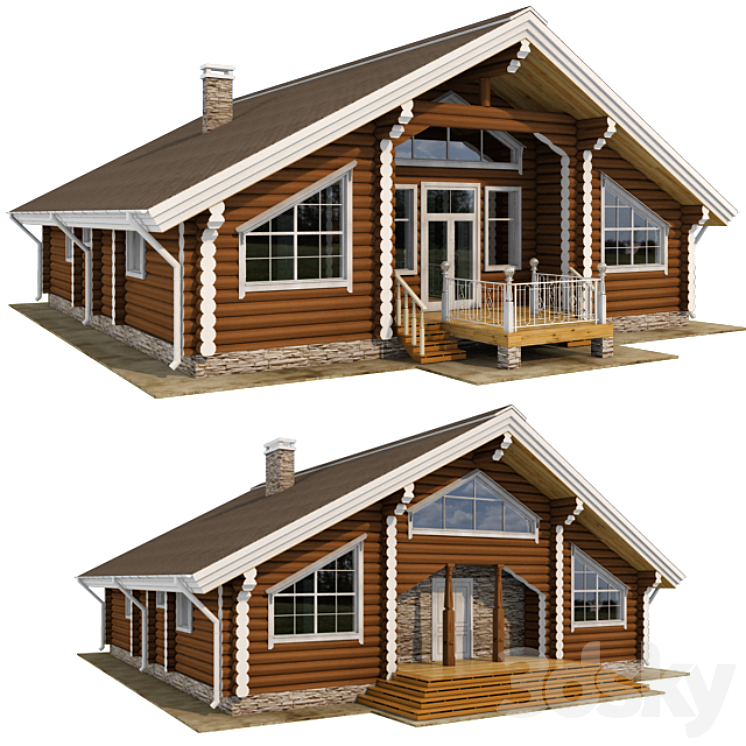 木屋（圆木）（2508403_长方形_Vray,Corona）