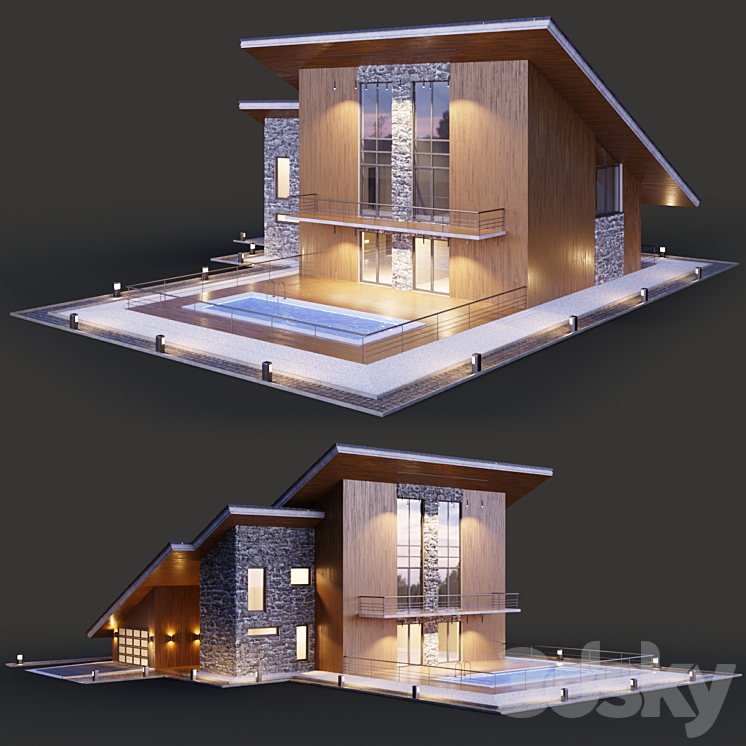 带有两层棚屋顶的房子（2515720__Corona）