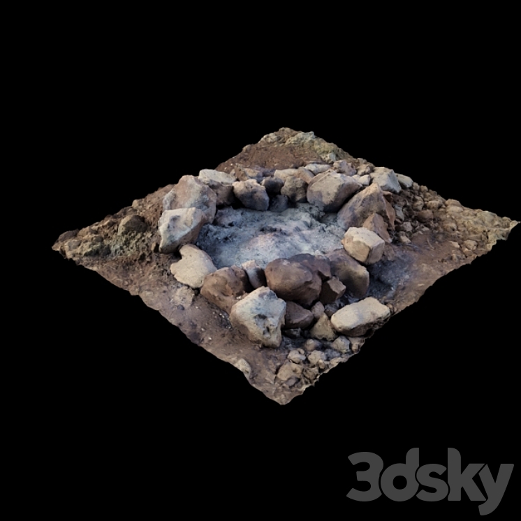 3D扫描石木壁炉（2516695__Corona）