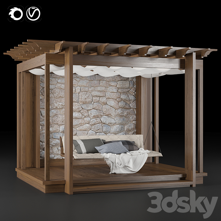 凉棚（2534945_长方形_Vray,Corona）