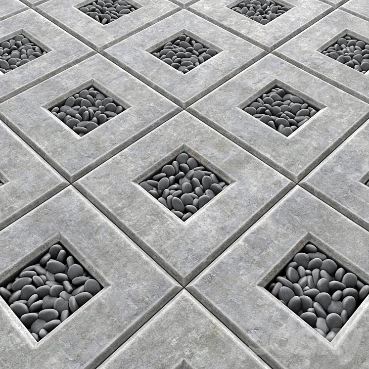 区域板光滑卵石（2561174_正方形_Vray）