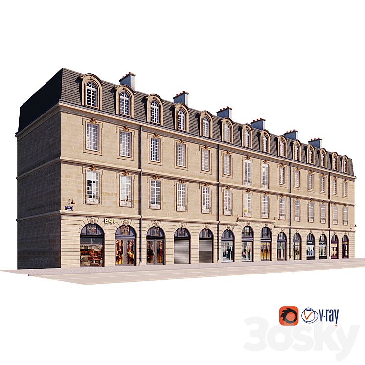 背景立面（2592726_长方形_Vray,Corona）