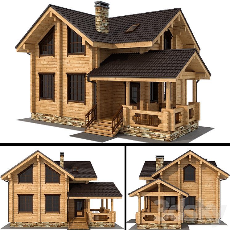 层压原木小屋（2719604__Vray,Corona）