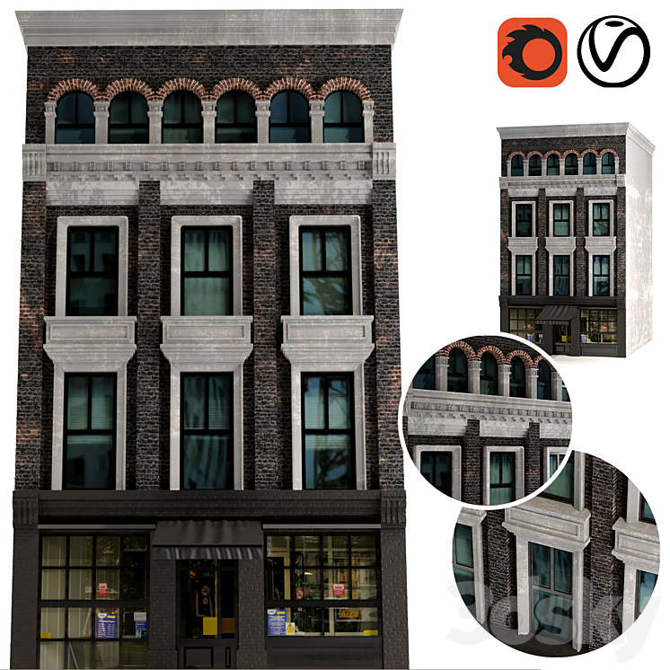 破旧的建筑（2756301_正方形_Vray,Corona）