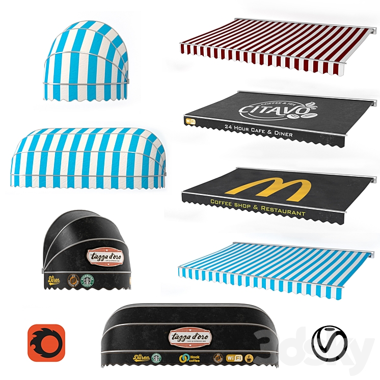 遮阳篷套件kitbash vol.03（2911228_长方形_Vray,Corona）