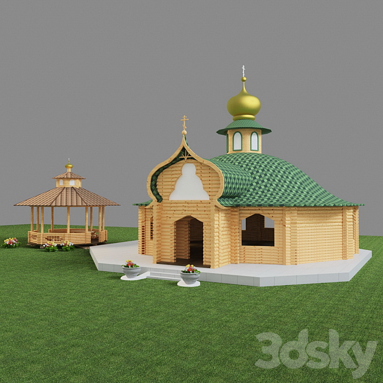 游泳池和凉亭（29751__Vray）