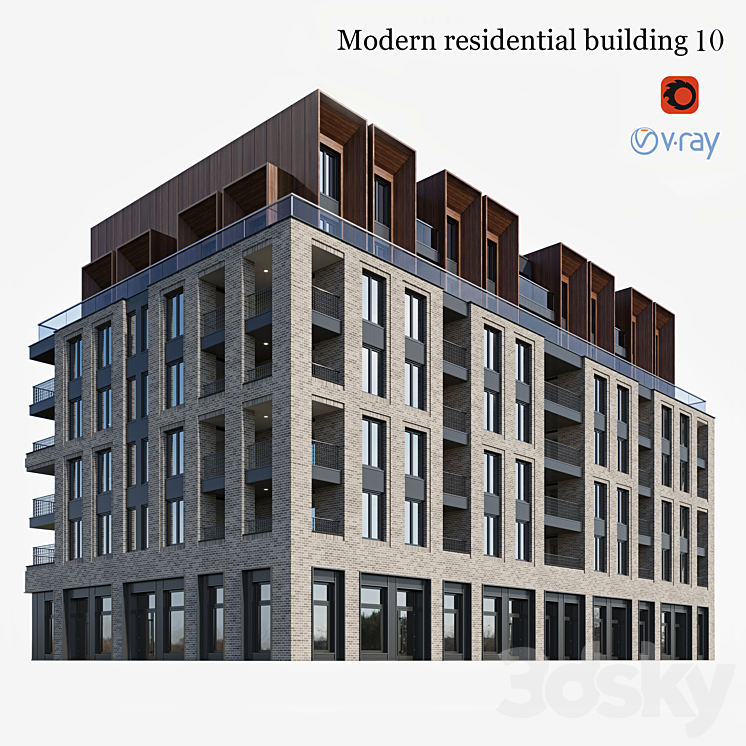 住宅楼10（3152134_长方形_Vray,Corona）