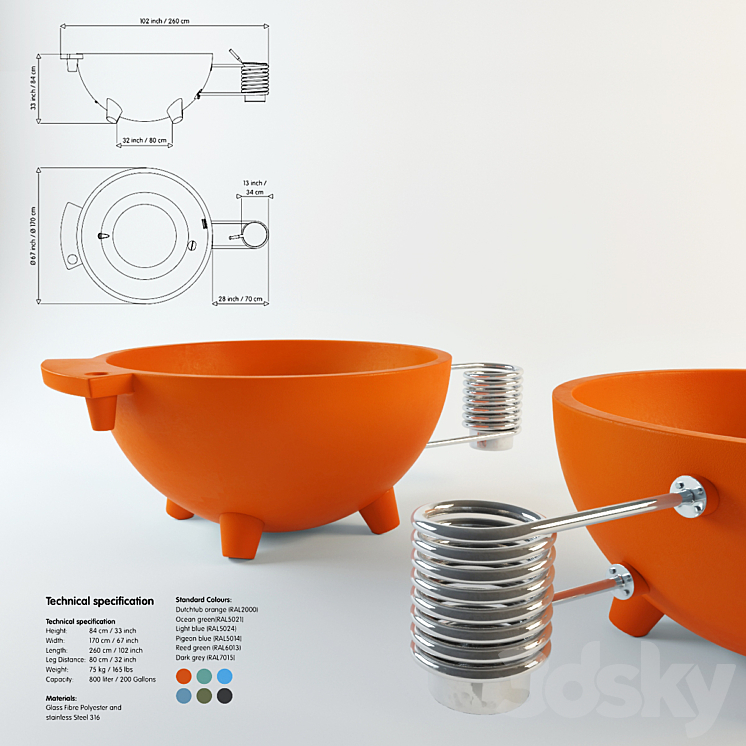 荷兰浴缸（32021_圆形_Vray）