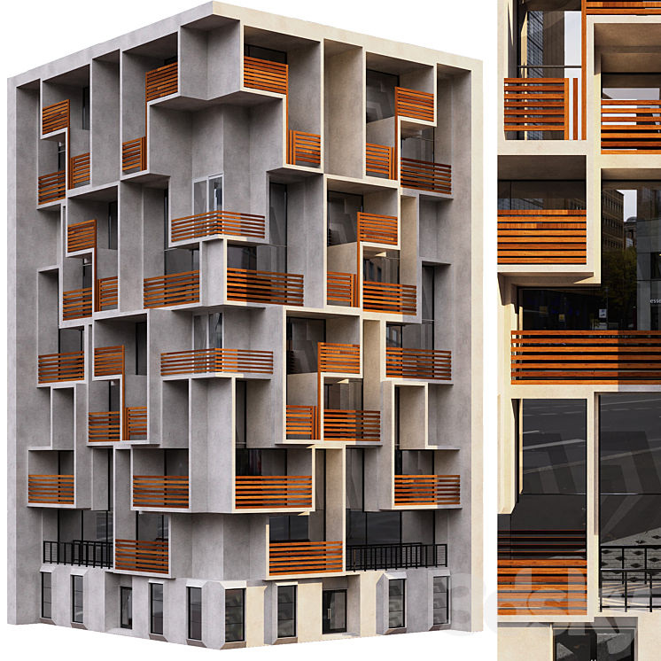 4号住宅楼（3512585_正方形_Vray,Corona）