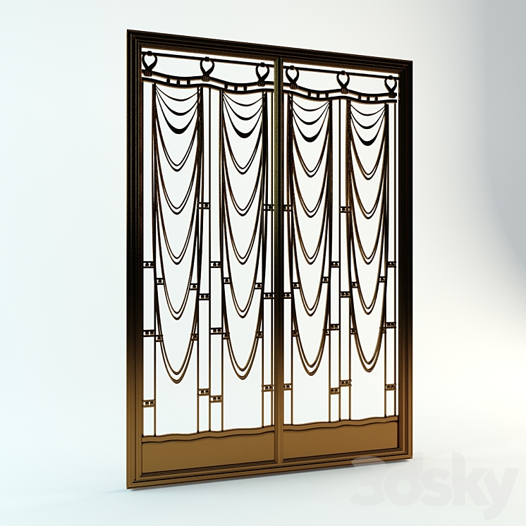 锻铁门（36030_长方形_Vray）