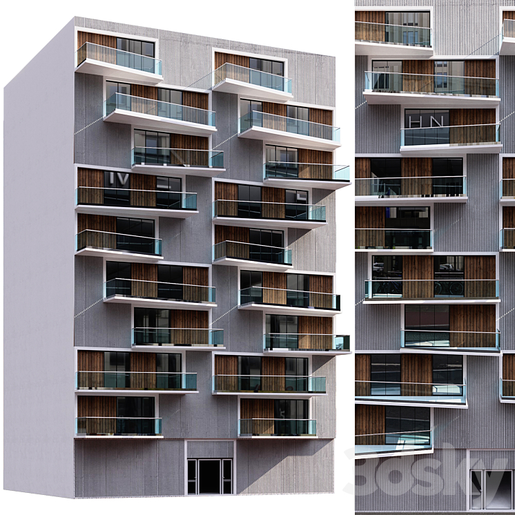 19号住宅楼（3604842_长方形_Vray,Corona）