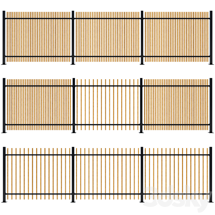 竹栅栏板套装（3621119_长方形_Corona）