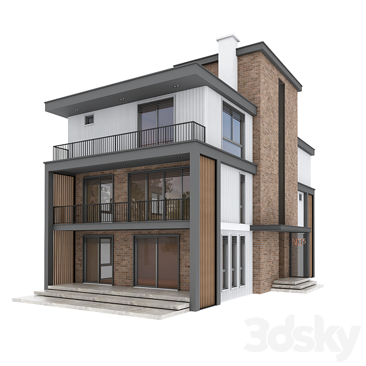 现代别墅01（3759811_多边形_Vray）