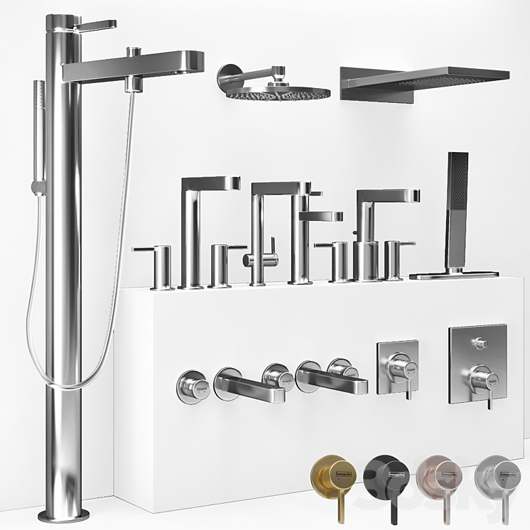 汉斯格雅INT_batroom_faucet01（3973180_圆形_Vray,Corona）