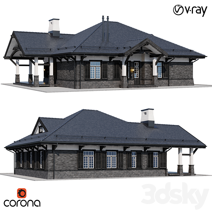 现代住宅17（4169675_长方形_Vray,Corona）