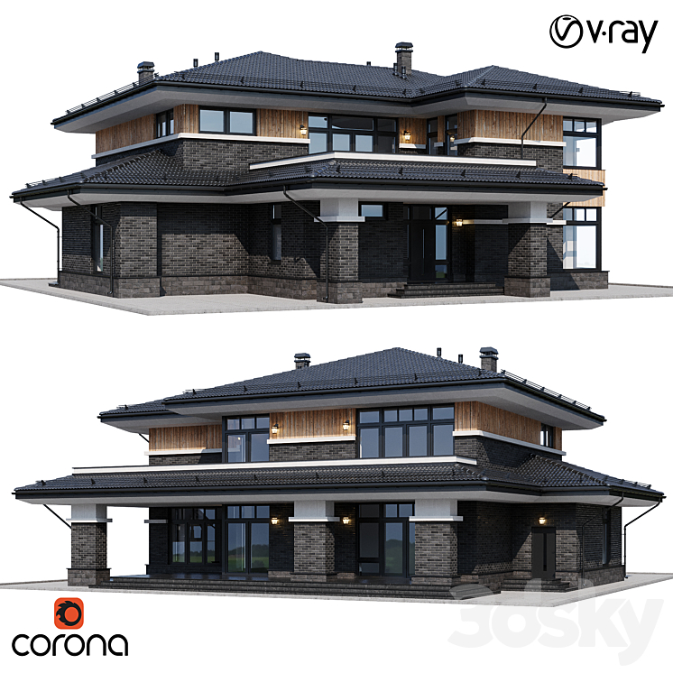 现代住宅23（4171900_多边形_Vray,Corona）