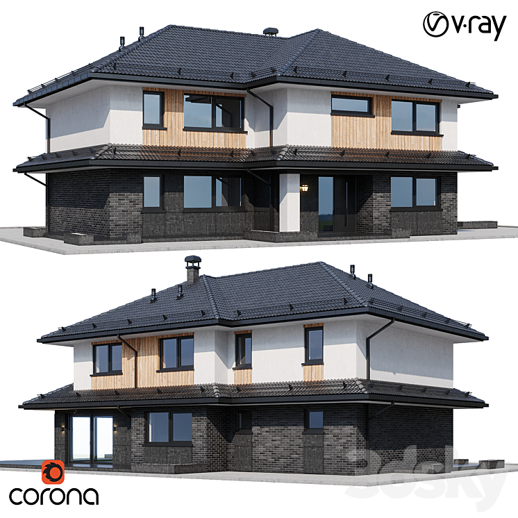 现代住宅24（4171920_长方形_Vray,Corona）