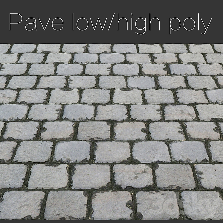 鹅卵石铺路（424671_正方形_Vray）