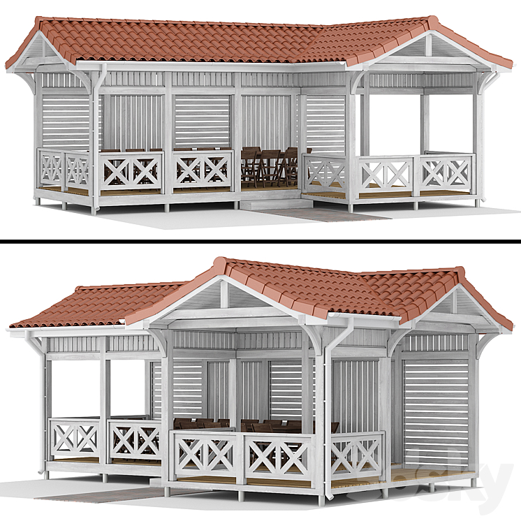 乔木露台阳台乔木凉亭天棚（4357903_角_Vray,Corona）