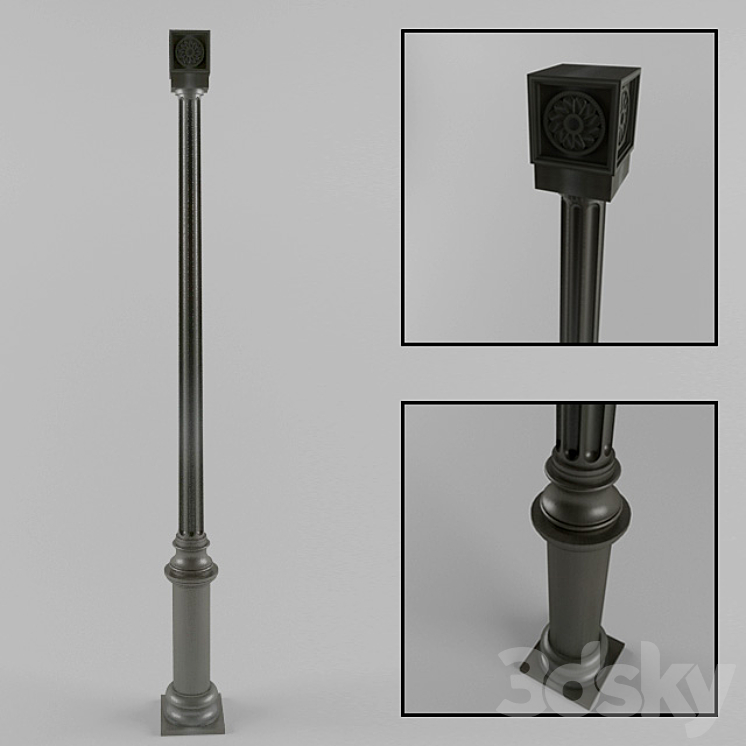 装饰立柱（44361_圆形_Vray）