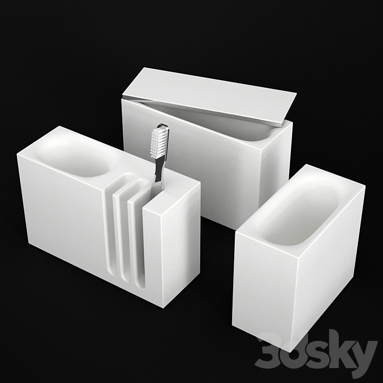 城市浴室配件Sanico 浴室配件（480493_长方形_Vray）