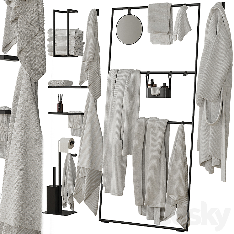 装饰浴室套装201（4845287_长方形_Vray,Corona）