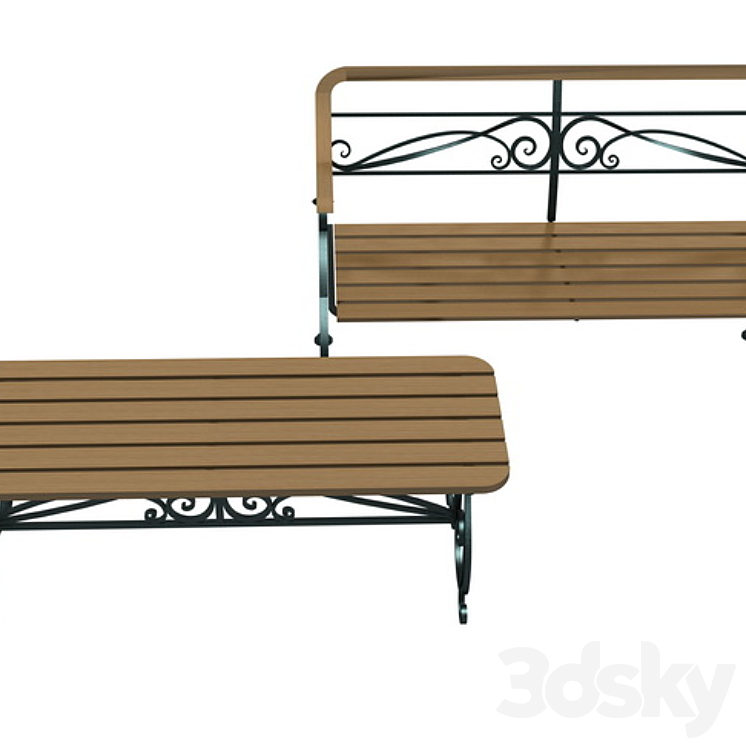 锻造贸易设备、skameki、Cavaletto（48879_长方形_Vray）