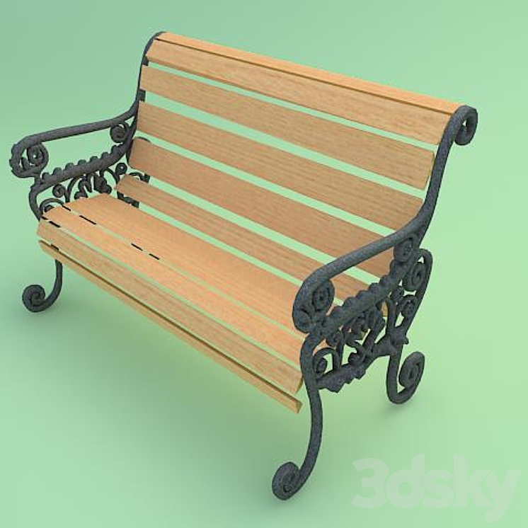 长凳（48982_长方形_Vray）