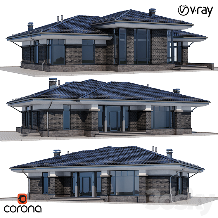 现代住宅29（5017390_长方形_Vray,Corona）