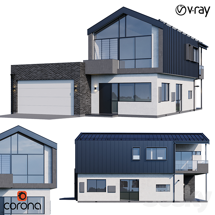 现代住宅48（5063828_长方形_Vray,Corona）