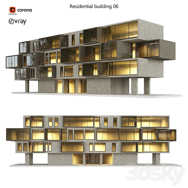 住宅楼06（5679500_长方形_Vray,Corona）