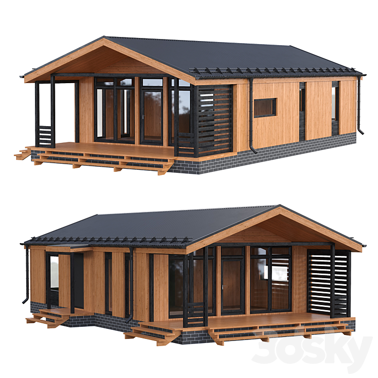 带全景玻璃和露台的谷仓。（5680303_长方形_Corona）