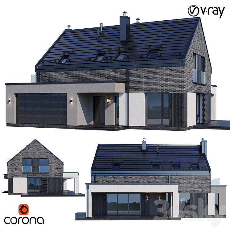 现代住宅v71（5834455_长方形_Vray,Corona）