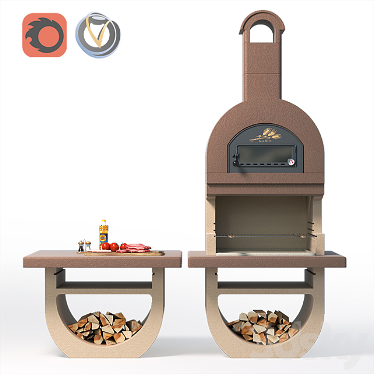 Palazzetti DIVA烧烤（585592_圆形_Vray）